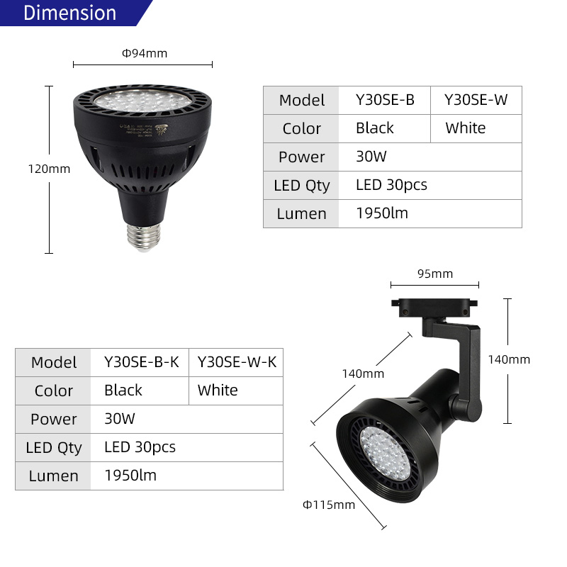 Grow Light Led - หลอดไฟ LED อะลูมิเนียมแบบเต็มสเปกตรัม Y30SE สำหรับตู้ปลา พาลูดาเรียม