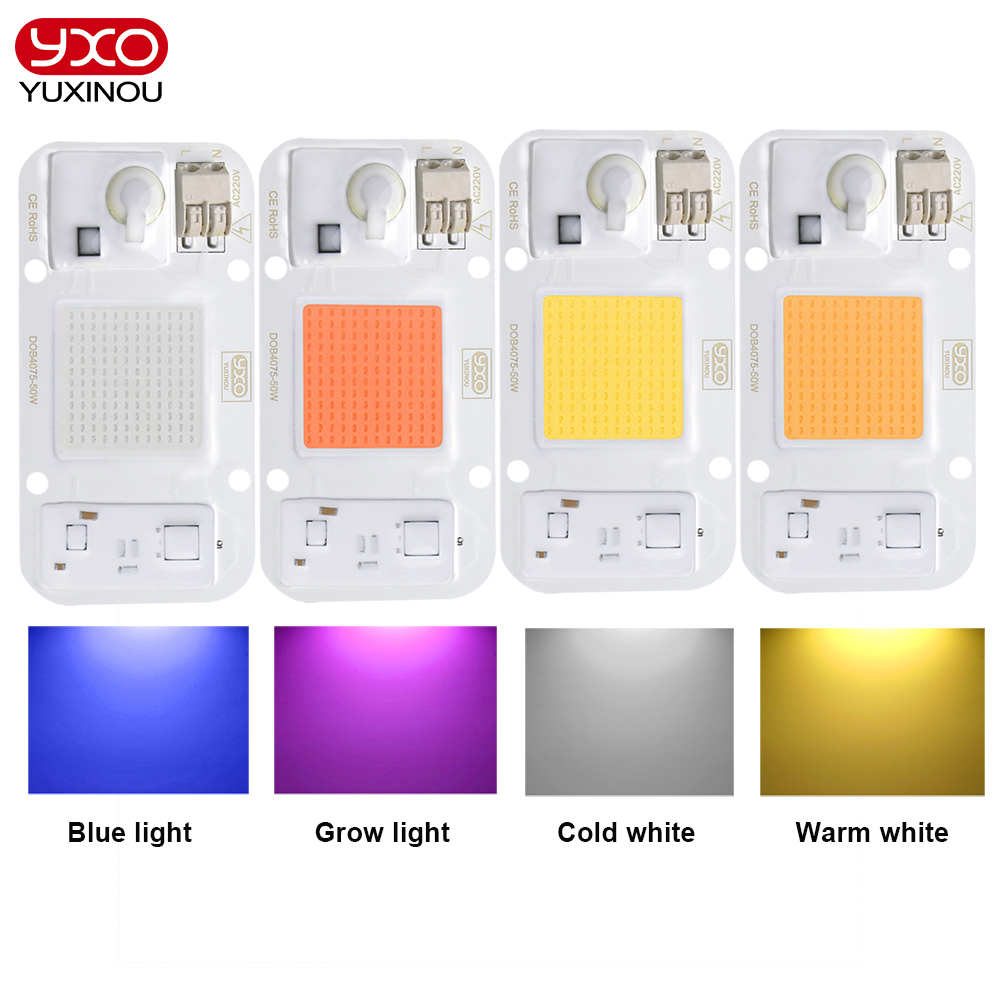 Grow Light Led - 50W COB LED Grow แสงฟรี AC