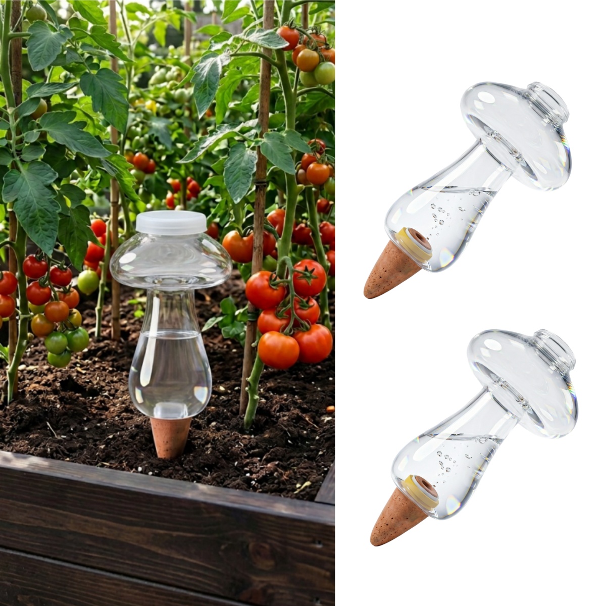 Self Watering Planter - ลูกบอลรดน้ำอัตโนมัติขนาด 300 มล. สำหรับปลูกพืชในร่ม ทำจากพลาสติก พร้อมอุปกรณ์ควบคุมการปล่อยน้ำแบบช้า