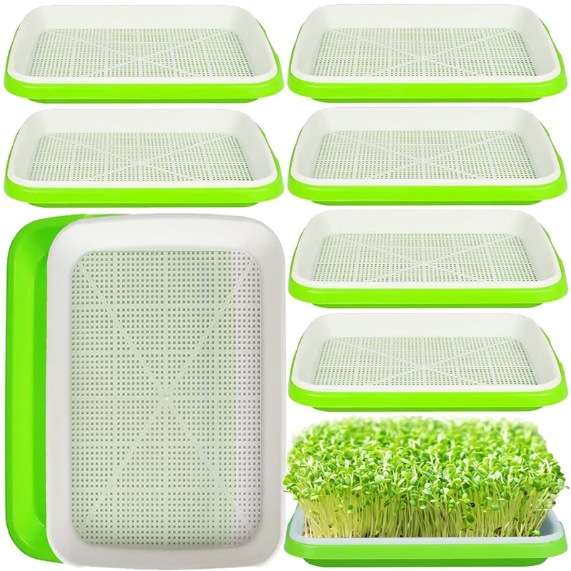 Hydroponic Grow Pod - ถาดเพาะเมล็ดไมโครกรีน ถาดเพาะงอกแบบสองชั้น ถาดเพาะปลูกแบบไฮโดรโปนิกส์ กระถางเพาะชำสำหรับปลูกพืชแบบไม่ใช้ดิน