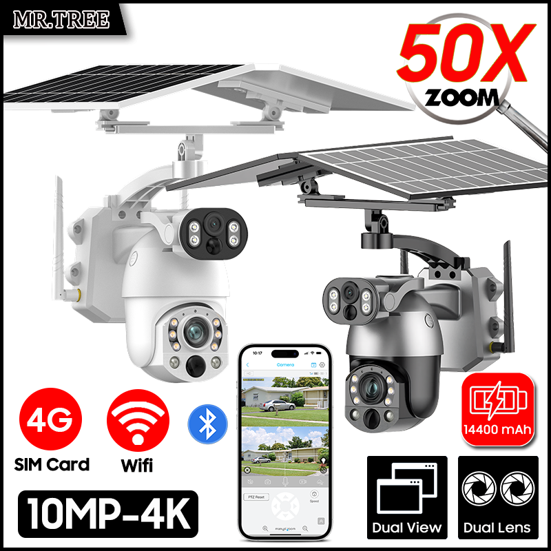 Garden Camera - 4K 50X Optical Zoom Dual เลนส์พลังงานแสงอาทิตย์กล้อง