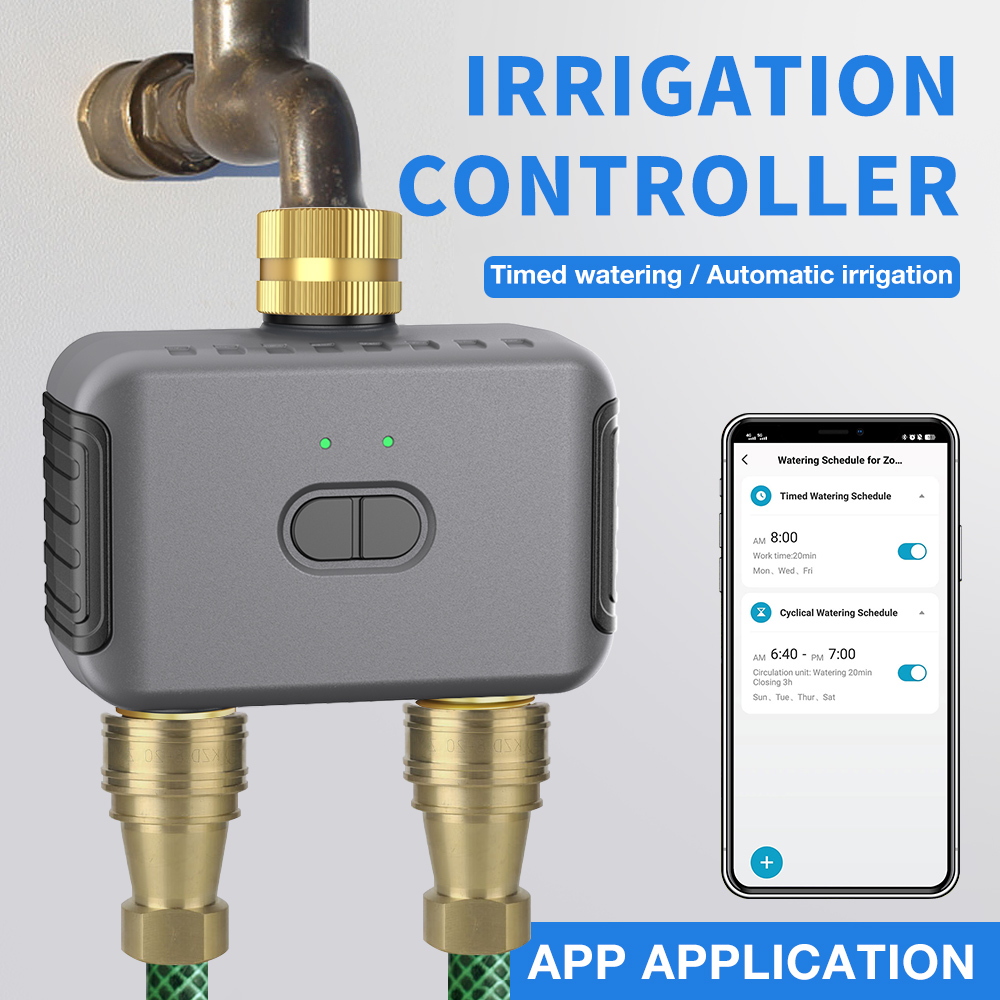 Automatic Watering - Tuya 2 โซนรดน้ําจับเวลาสวนชลประทานอัตโนมัติ Controller ระบบรดน้ําหยด Sprinkler