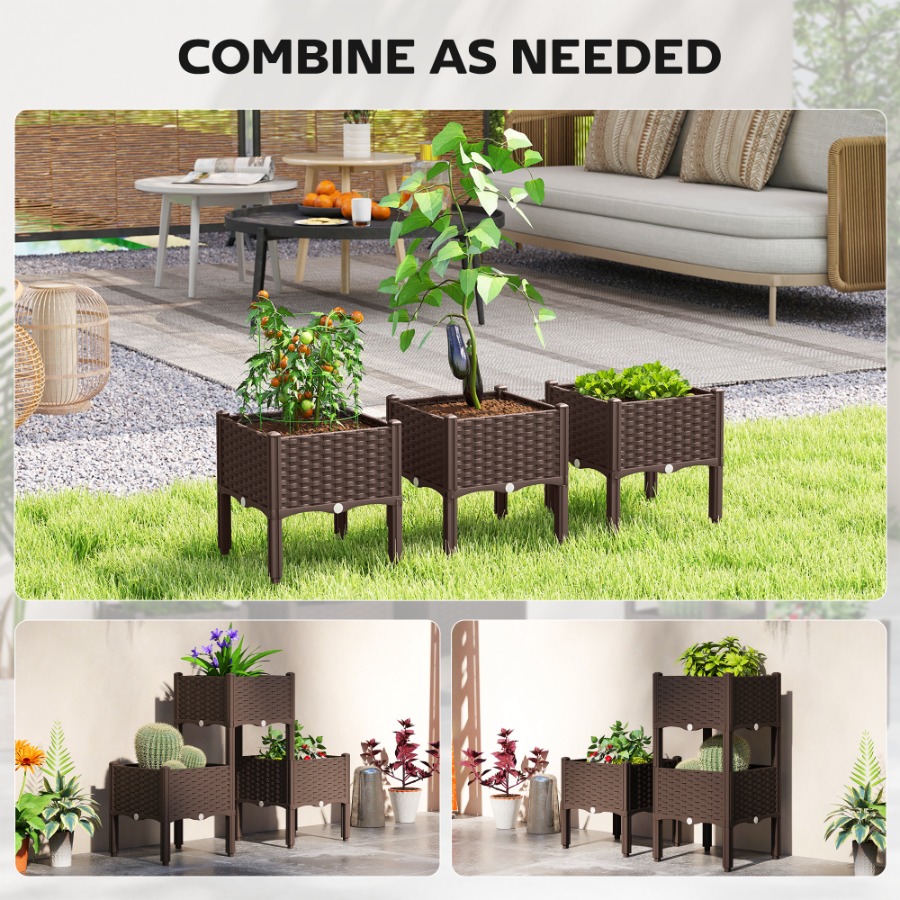กระถางปลูกต้นไม้แบบยกสูง ทำจาก - Self Watering Planter บทวิจารณ์และราคา