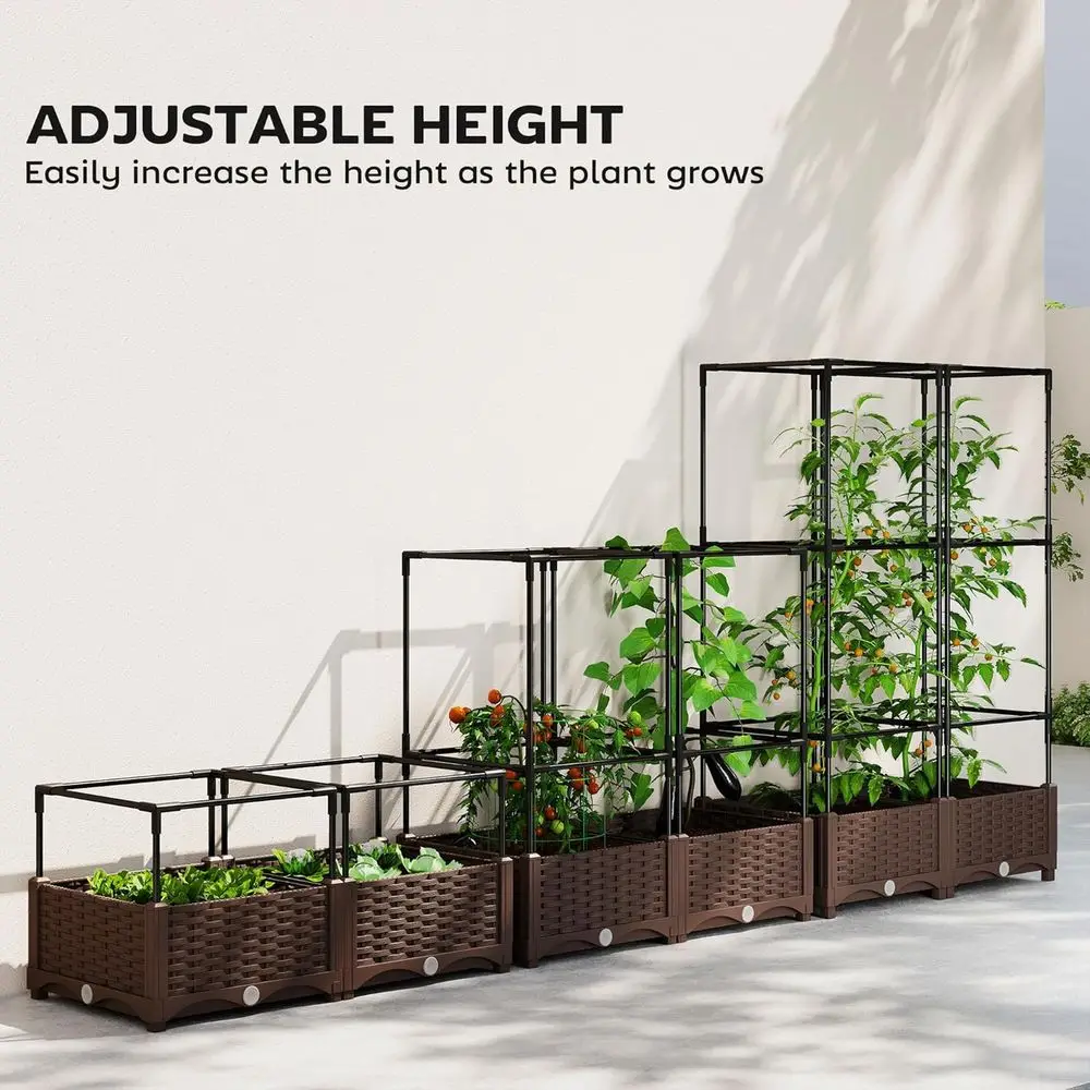แปลงปลูกผักยกสูงพร้อมโครงตาข่า - Self Watering Planter บทวิจารณ์และราคา