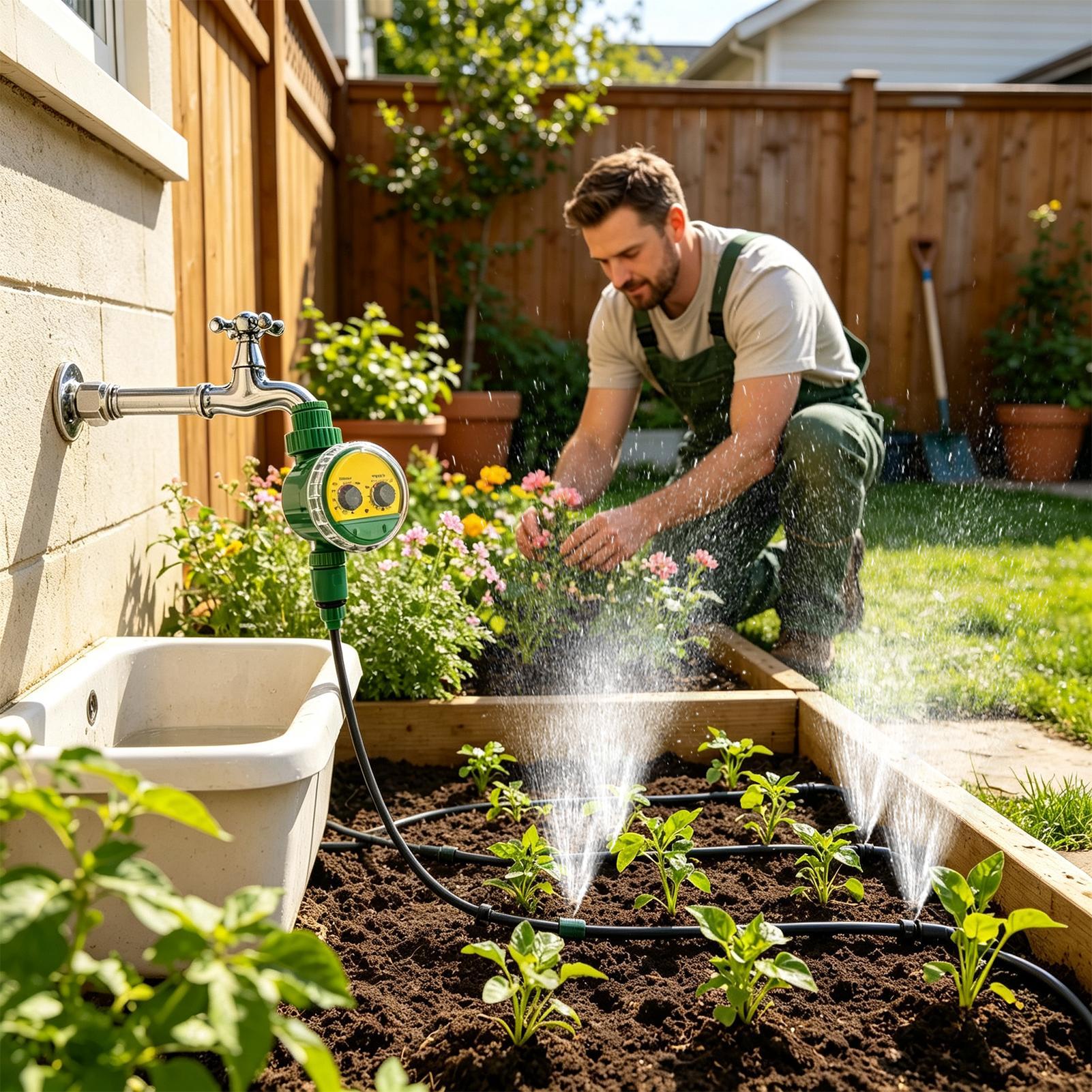 ตัวตั้งเวลาสปริงเกอร์สำหรับสาย - Automatic Watering บทวิจารณ์และราคา