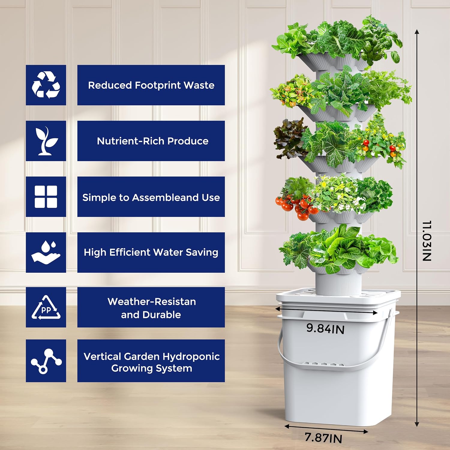 ชุดอุปกรณ์ปลูกพืชแบบไฮโดรโปนิก - Hydroponic Tower บทวิจารณ์และราคา