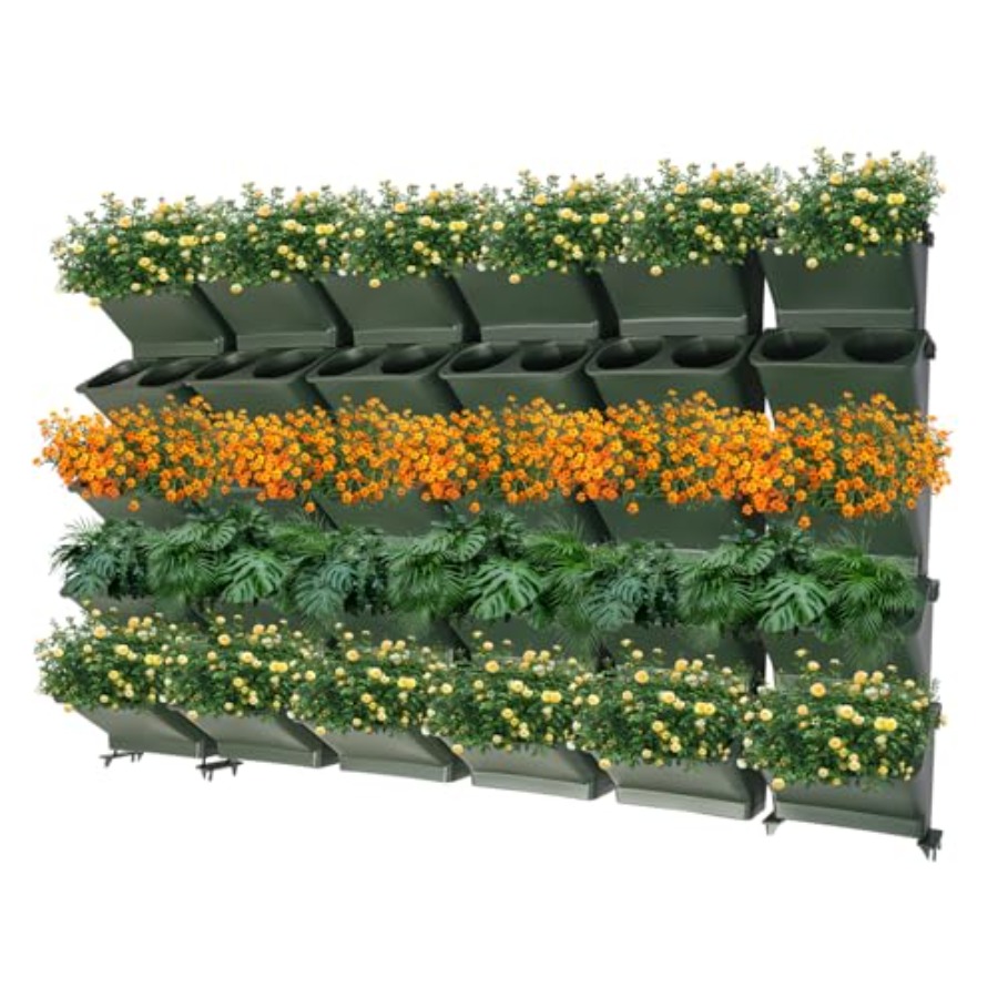 กระถางปลูกต้นไม้ติดผนังแนวตั้ง - Self Watering Planter บทวิจารณ์และราคา
