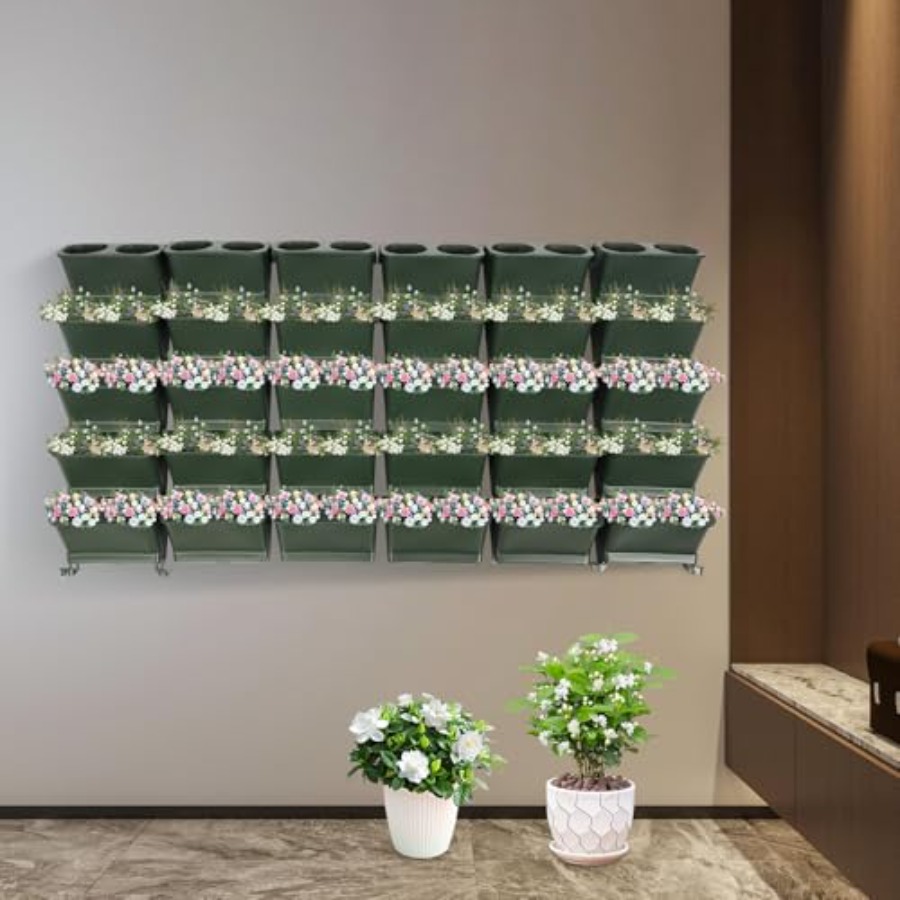 กระถางปลูกต้นไม้ติดผนังแนวตั้ง - Self Watering Planter บทวิจารณ์และราคา