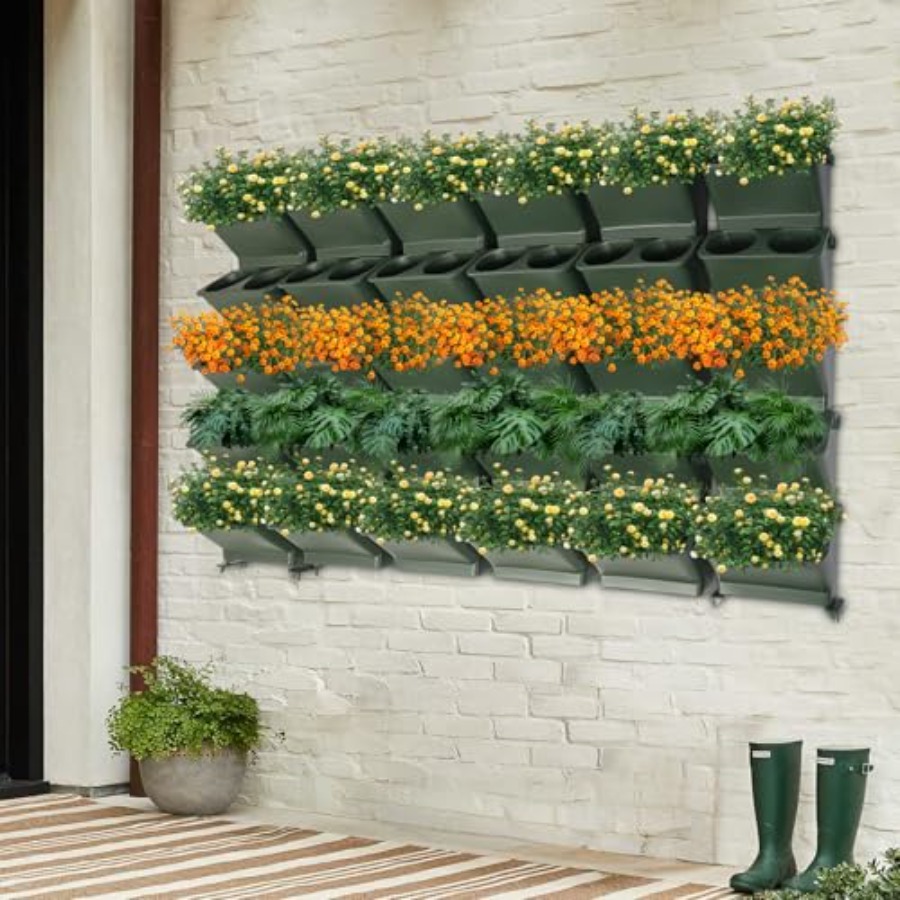 กระถางปลูกต้นไม้ติดผนังแนวตั้ง - Self Watering Planter บทวิจารณ์และราคา